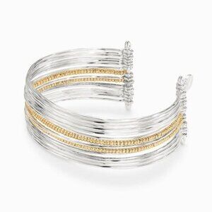 Stella & Dot Rhett Cuff SILVER with Gold NWT